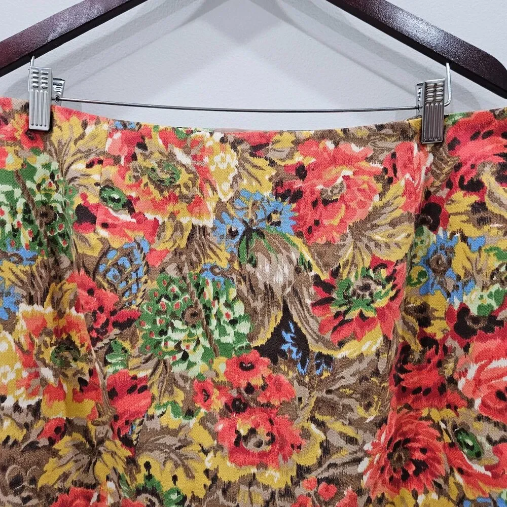 Talbots Womens Pencil Skirt 14P Multicolor Floral Fairy Romantic Feminine Boho